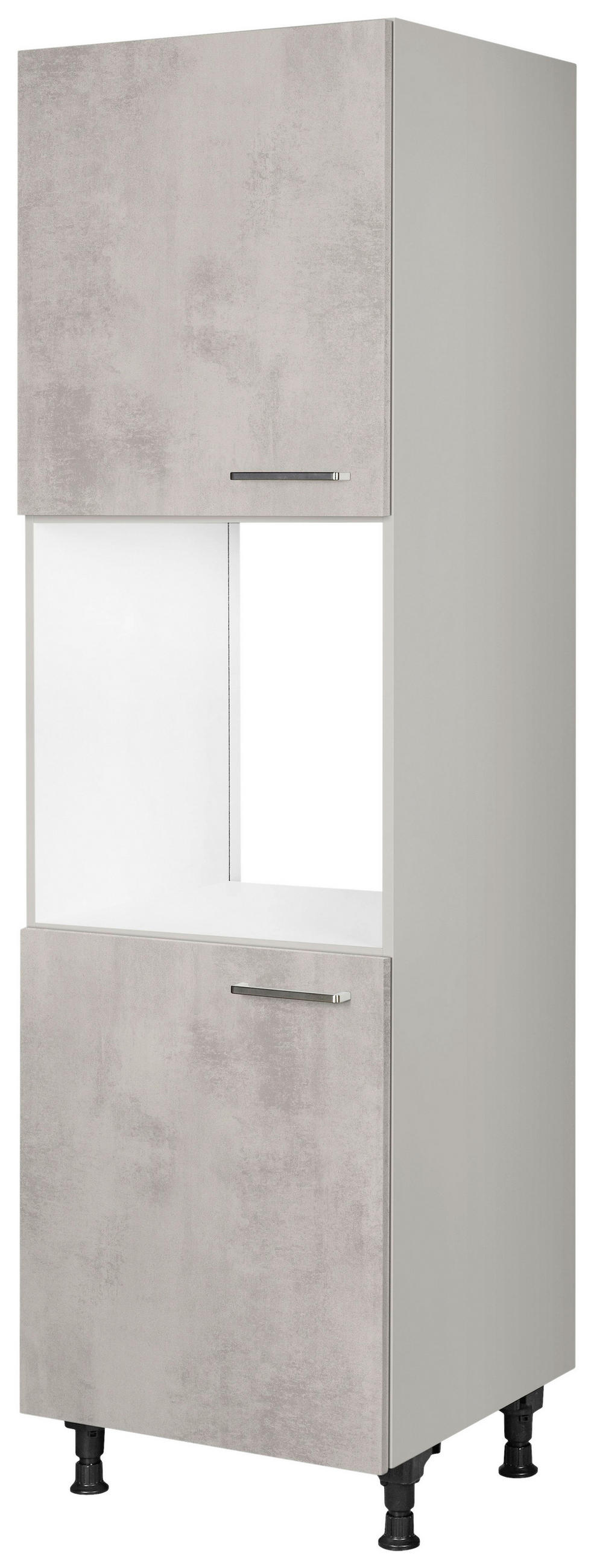 GERÄTEUMBAUSCHRANK 60/216,6/58 cm  Hellgrau  - Edelstahlfarben/Hellgrau, Modern, Holzwerkstoff/Metall (60/216,6/58cm) - Nobilia