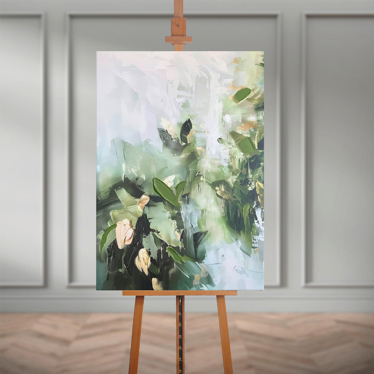 OBRAZ NA PLÁTNE, abstraktné, 70/100 cm  - sivá/biela, Design, kompozitné drevo/textil (70/100cm) - Monee