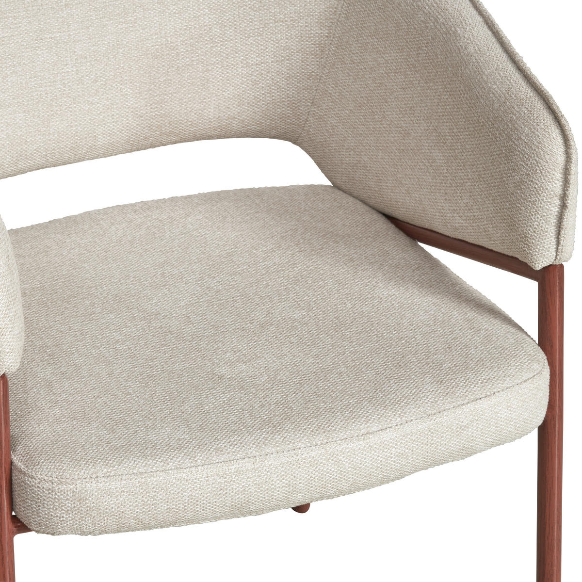 ARMLEHNSTUHL  in Eisen Webstoff  - Beige/Walnussfarben, MODERN, Textil/Metall (64/85/57cm) - MID.YOU