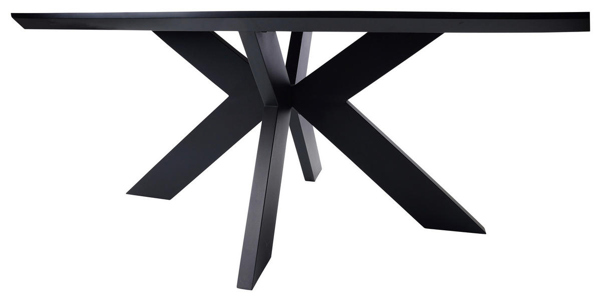 ESSTISCH oval Braun  - Schwarz/Braun, MODERN, Holzwerkstoff/Kunststoff (220/120/76cm) - MID.YOU