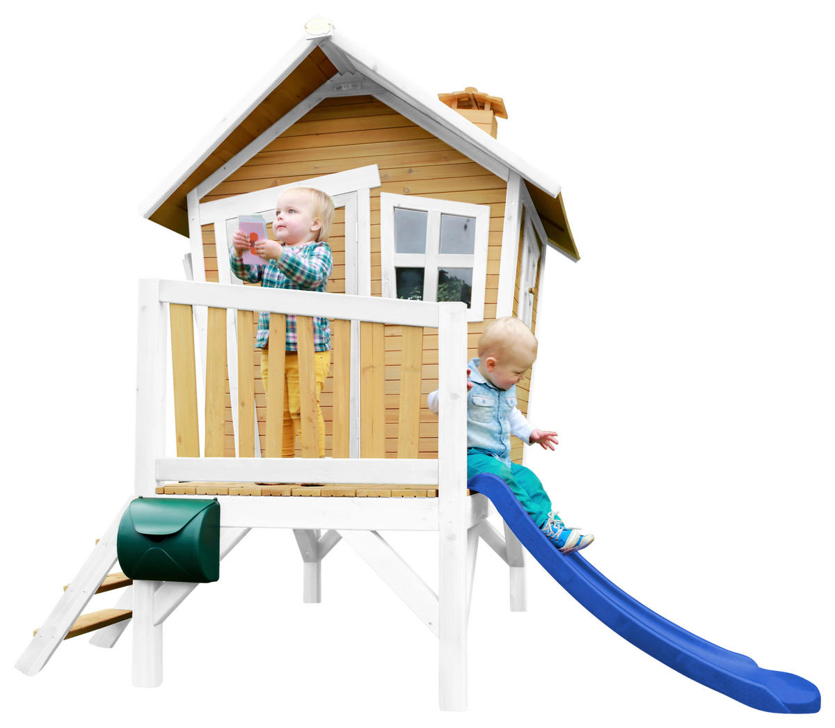 SPIELHAUS 264/203/177 cm  - Blau/Braun, KONVENTIONELL, Holz/Kunststoff (264/203/177cm) - Ambia Garden