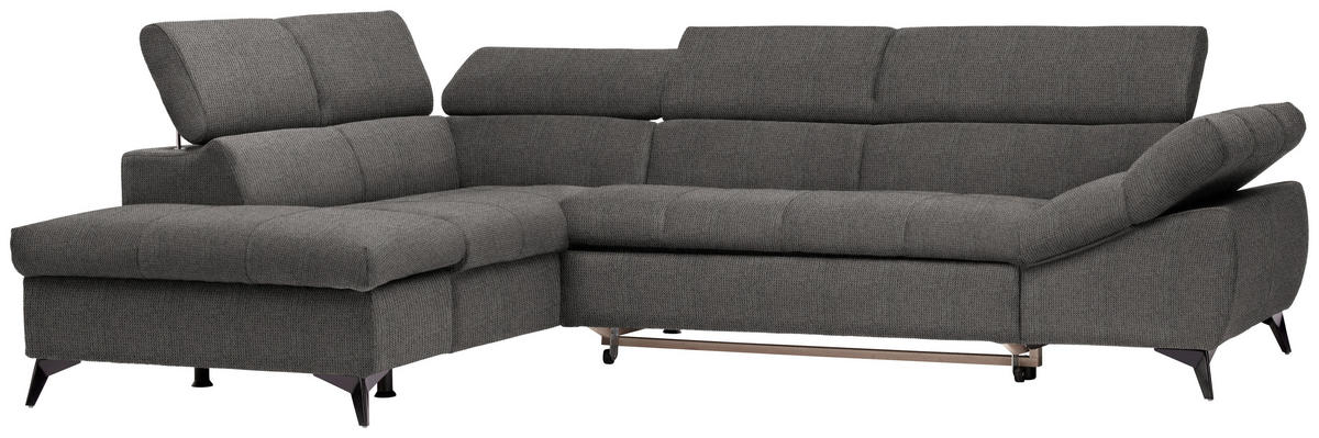 ECKSOFA in Mikrofaser Grau  210/279 cm  - Schwarz/Grau, Design, Kunststoff/Textil (210/279cm) - Stylife