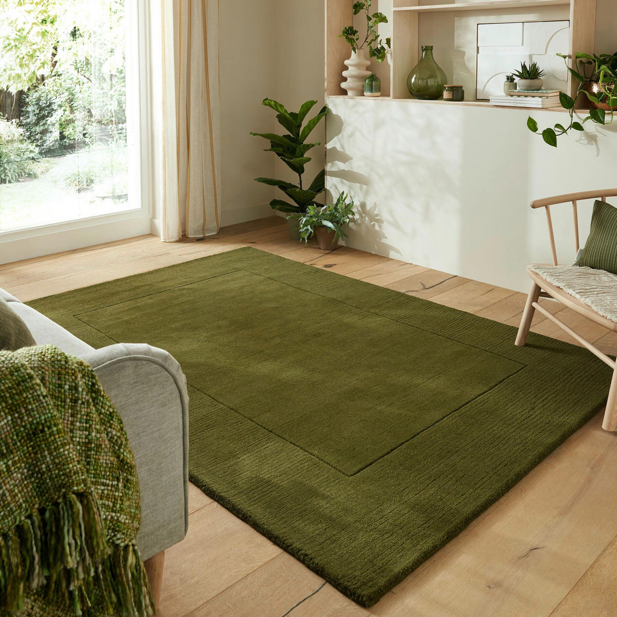 HANDWEBTEPPICH 200/290 cm Flair Rugs Olivgrün  - Olivgrün, Basics, Naturmaterialien/Textil (200/290cm) - Xora