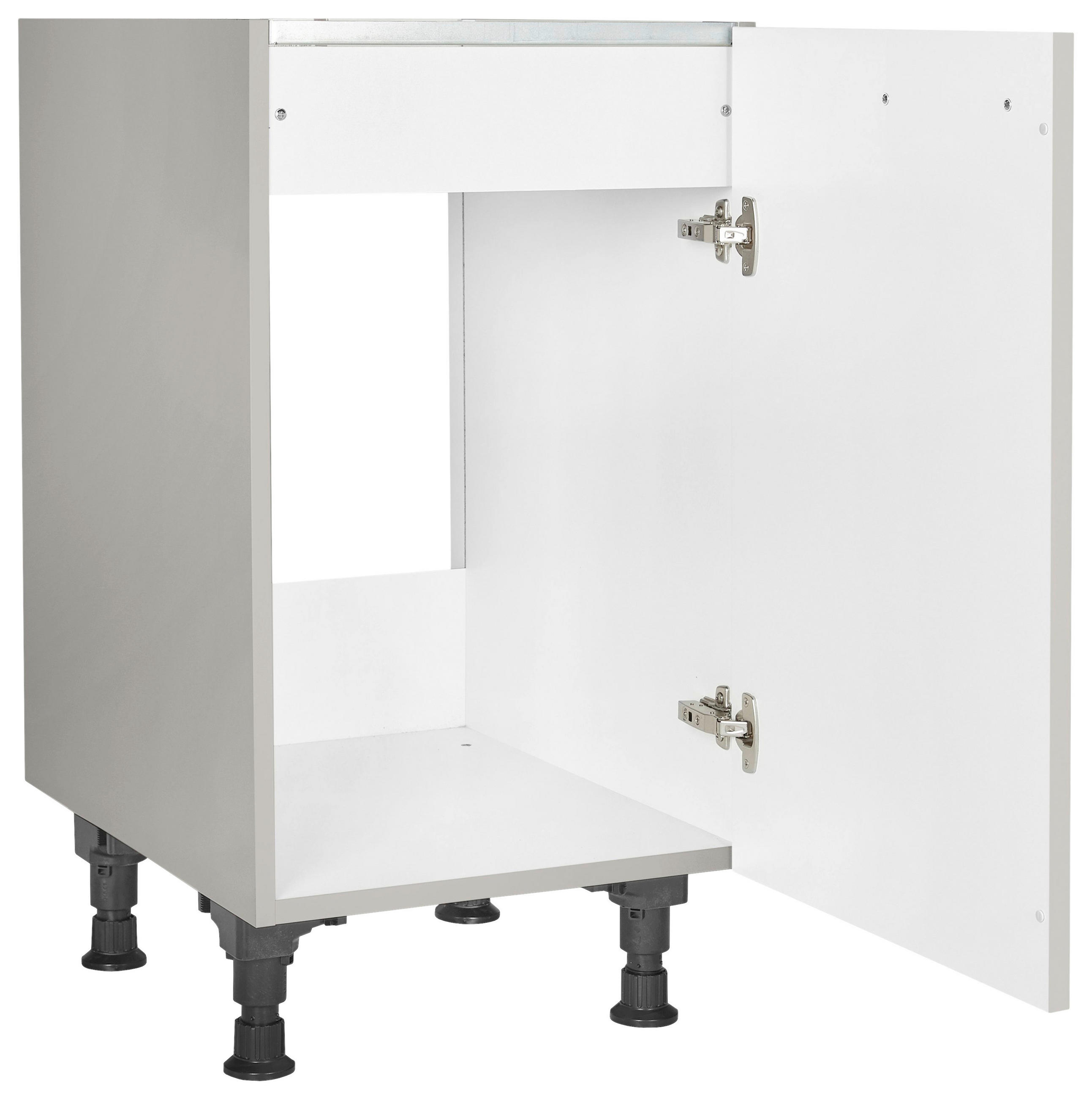 SPÜLENUNTERSCHRANK 45/87/56 cm in Grau - Edelstahlfarben/Grau, MODERN, Holzwerkstoff/Metall (45/87/56cm) - Nobilia