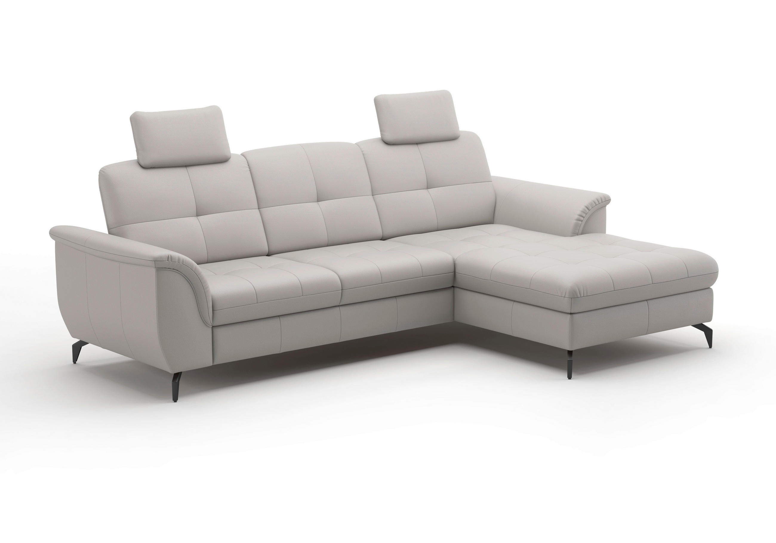 KOPFSTÜTZE - Hellgrau, MODERN, Leder (50/25/12cm) - Sit & More