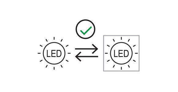 LED-TISCHLEUCHTE 10/16 cm   - Eichefarben/Weiß, Basics, Glas/Metall (10/16cm) - Novel