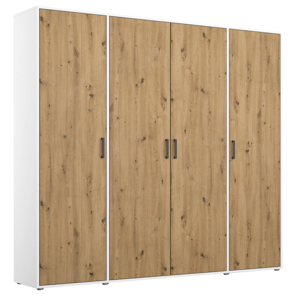Drehtürenschrank Voyager Weiß,eiche Artisan B: 187 Cm