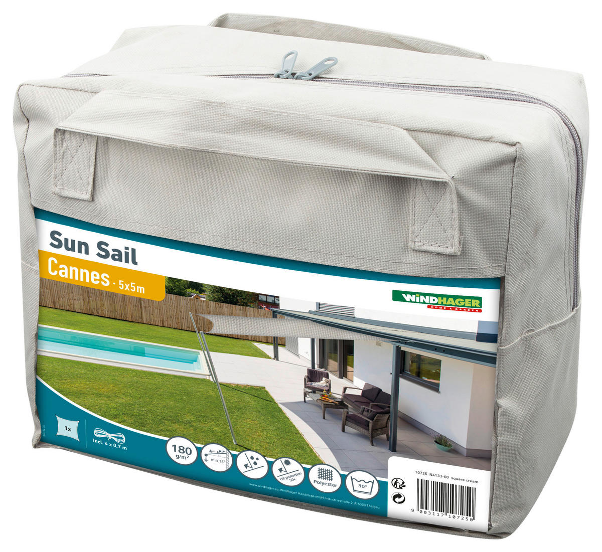 ZAHRADNÍ PLACHTA PROTI SLUNCI 500/500 cm - krémová, Basics (500/500cm)