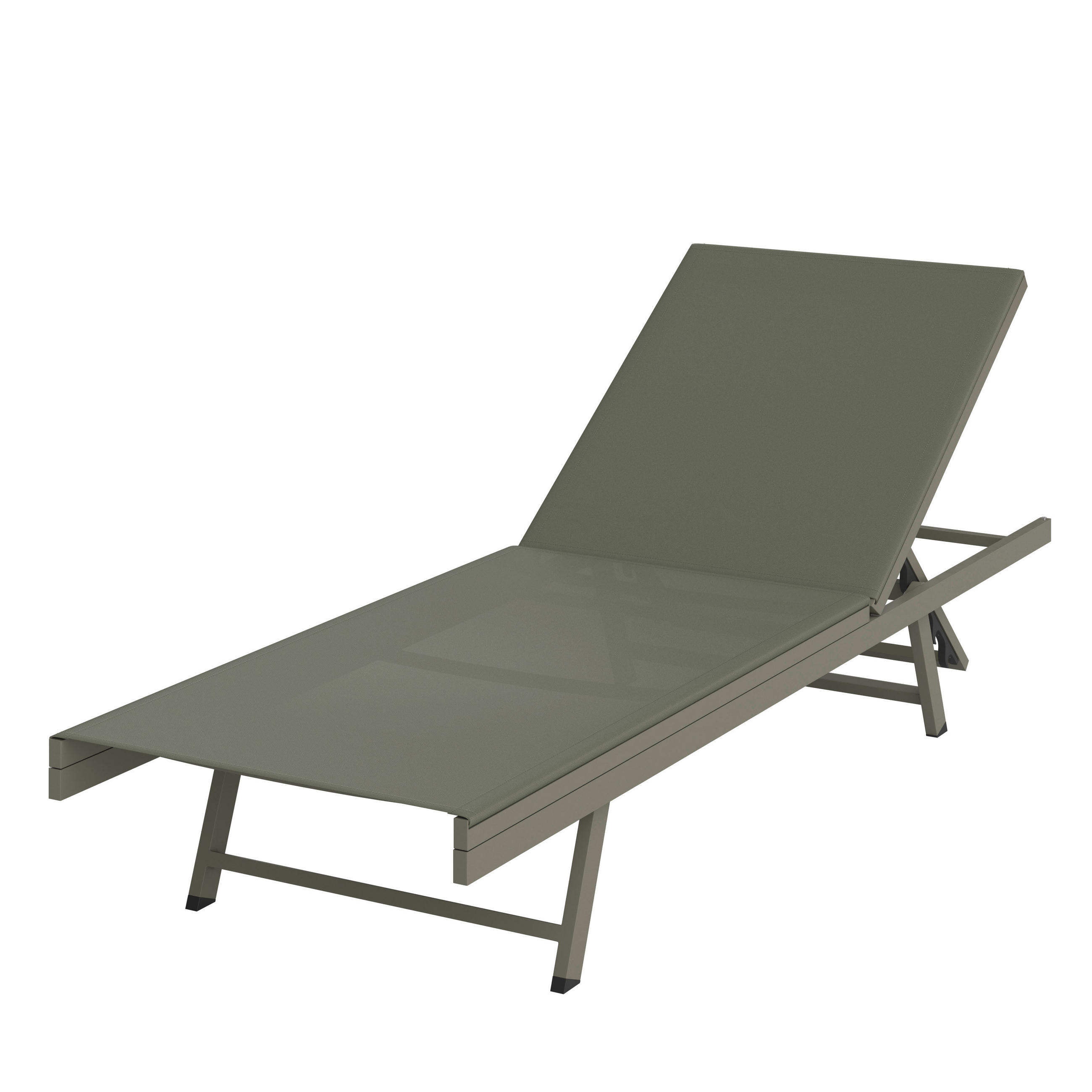 LEŽALNIK aluminij prašno lakirano zelena  - zelena, Moderno, kovina/tekstil (64/30/197cm) - Ambia Garden