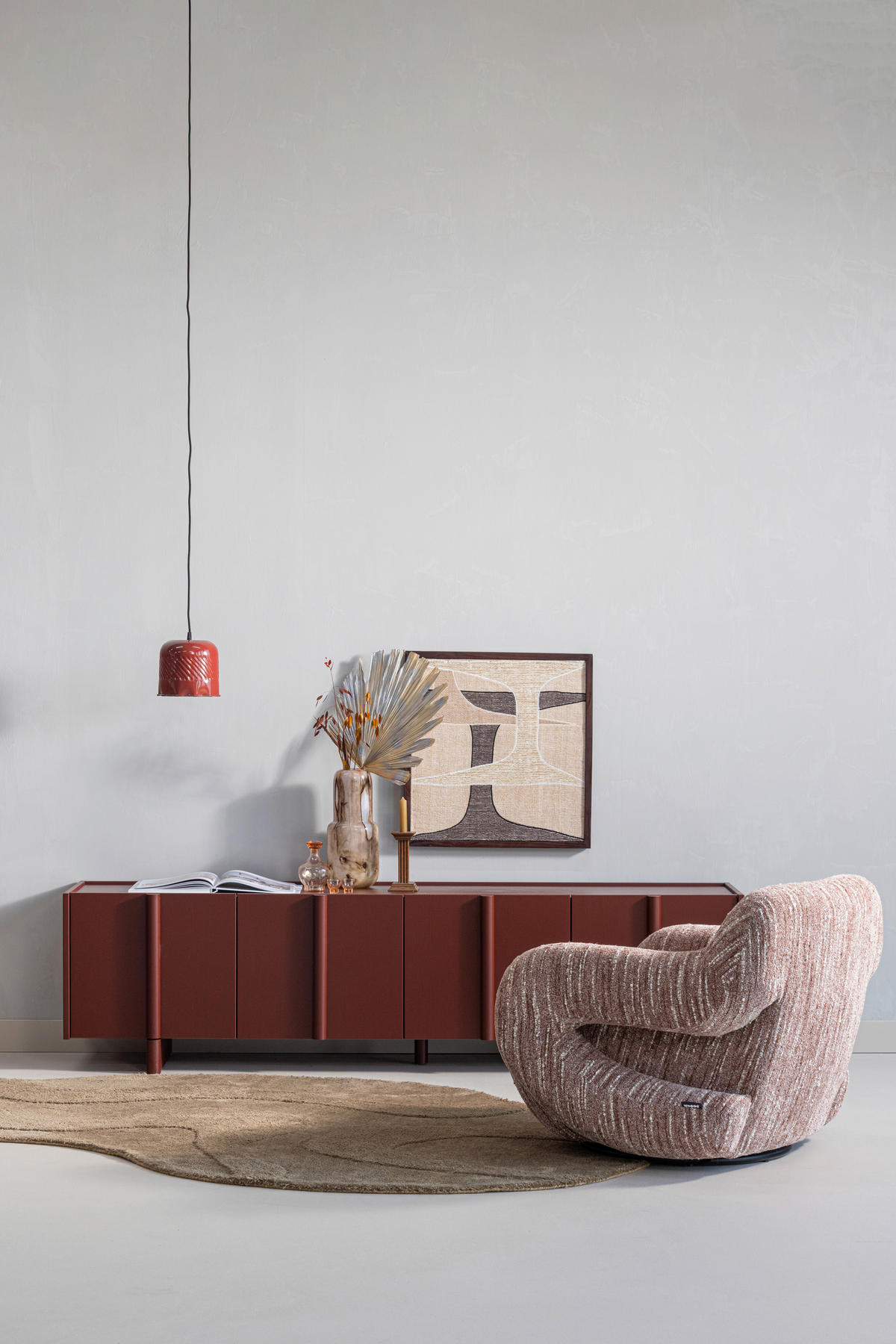 SESSEL in Chenille Altrosa  - Schwarz/Altrosa, Design, Kunststoff/Textil (88/70/88cm) - Livetastic