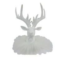 DEKOHIRSCH  - Weiß, LIFESTYLE, Kunststoff/Textil (14/16/15cm) - X-Mas