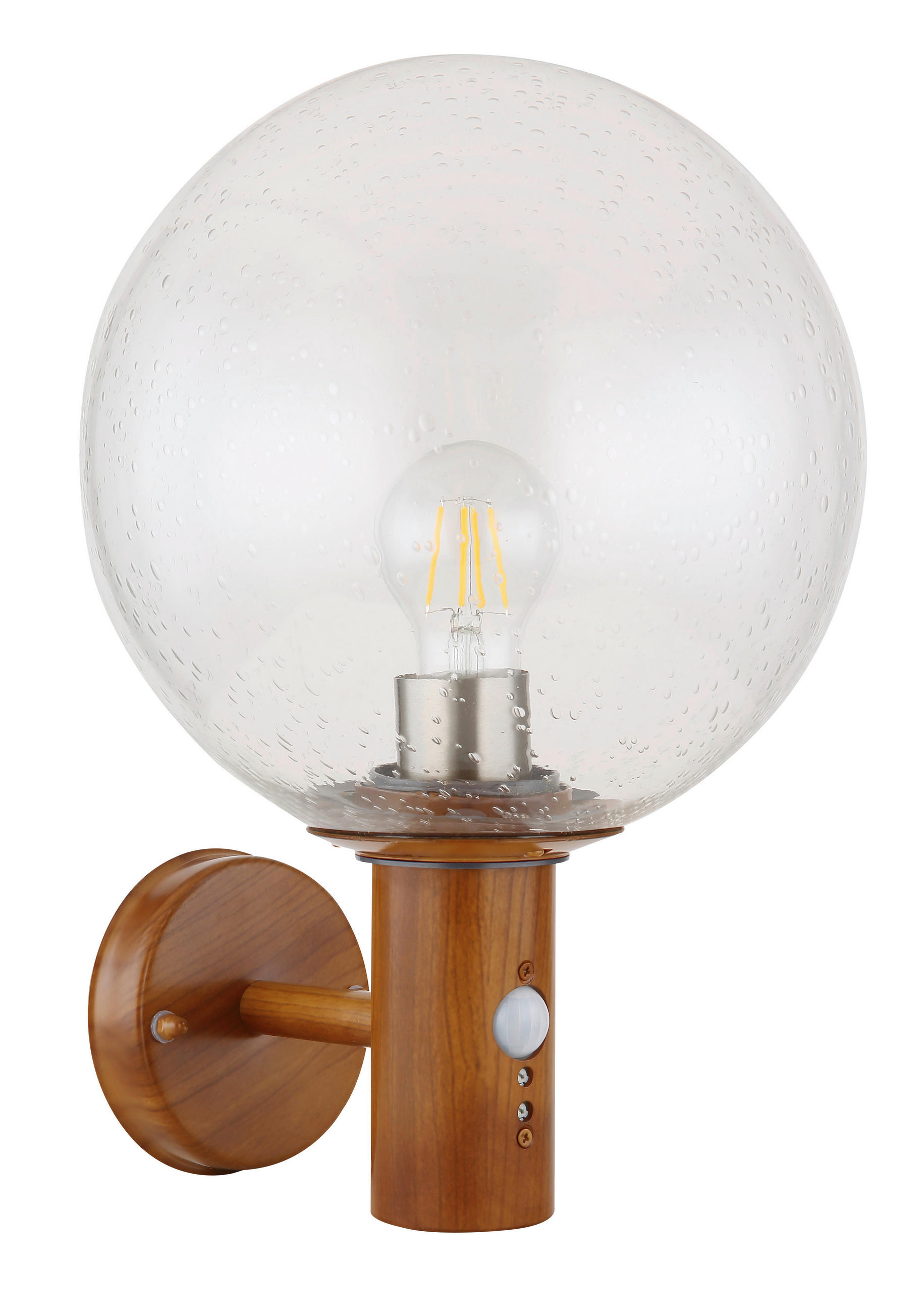 AUßENWANDLEUCHTE 25/37 cm   - Klar/Braun, Basics, Glas/Metall (25/37cm) - Globo