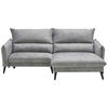 ECKSOFA Grau Velours  - Schwarz/Grau, Design, Holz/Textil (238/170cm) - Carryhome
