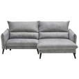 ECKSOFA in Velours Grau  - Schwarz/Grau, Design, Holz/Textil (238/170cm) - Carryhome