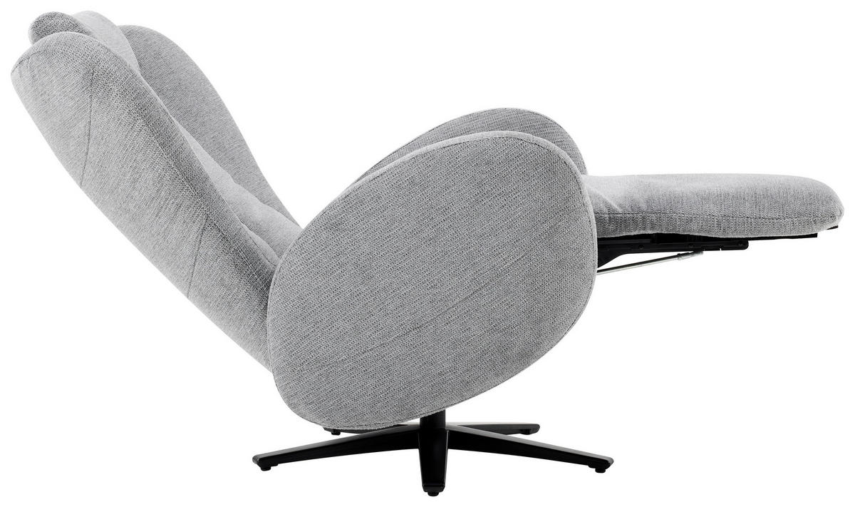 RELAXSESSEL Webstoff Relaxfunktion, Fußteilverstellung, Nackenkissen    - Schwarz/Grau, Design, Textil/Metall (77/109/89cm) - Stylife