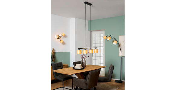 HÄNGELEUCHTE 84/12/150 cm - Schwarz, Basics, Holz/Metall (84/12/150cm) - Novel