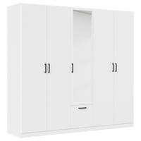 KLEIDERSCHRANK in Weiss  - Weiss/Grau, Basics, Holzwerkstoff/Metall (226/210/54cm) - Boxxx