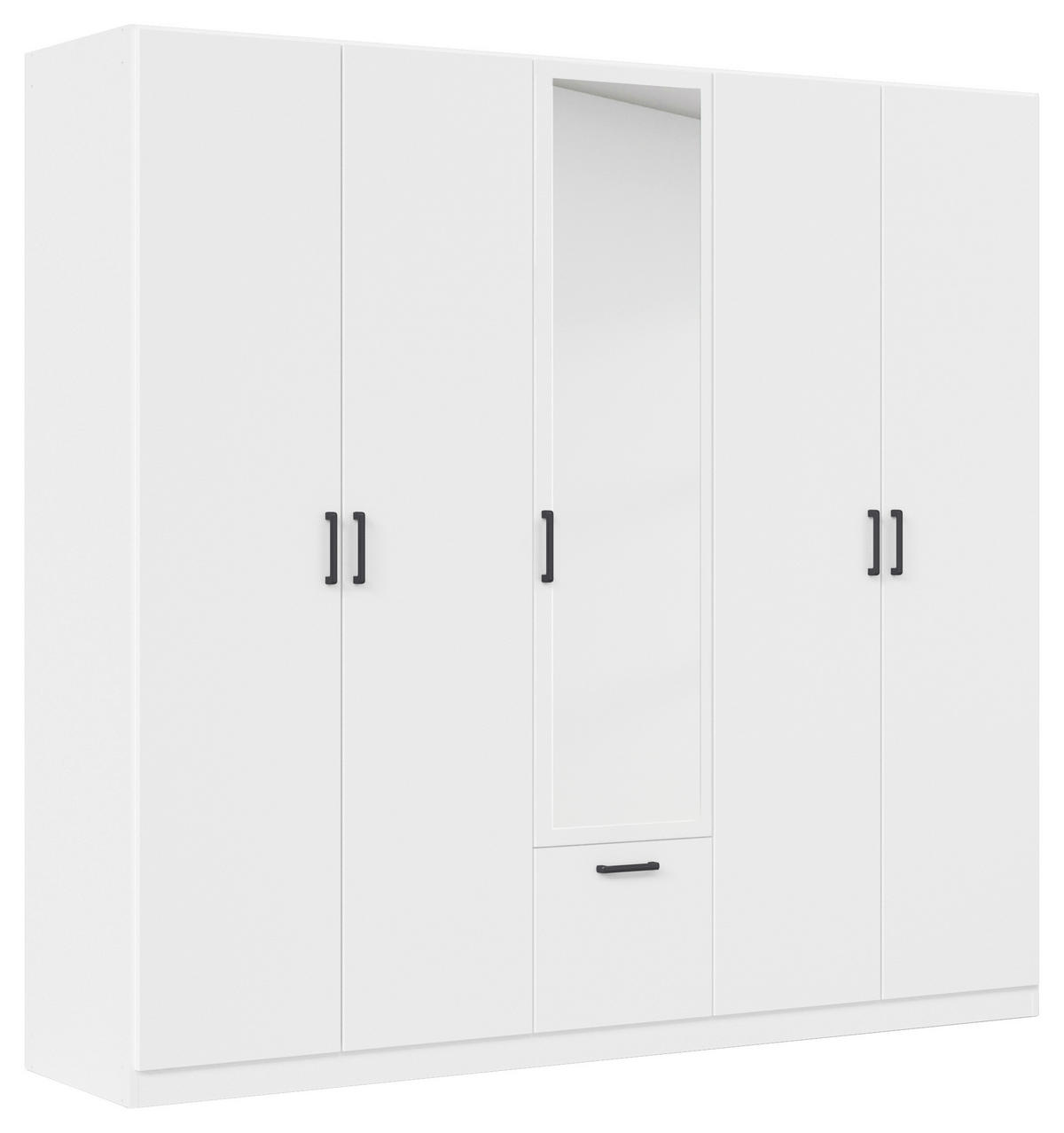 KLEIDERSCHRANK in Weiss  - Weiss/Grau, Basics, Holzwerkstoff/Metall (226/210/54cm) - Boxxx