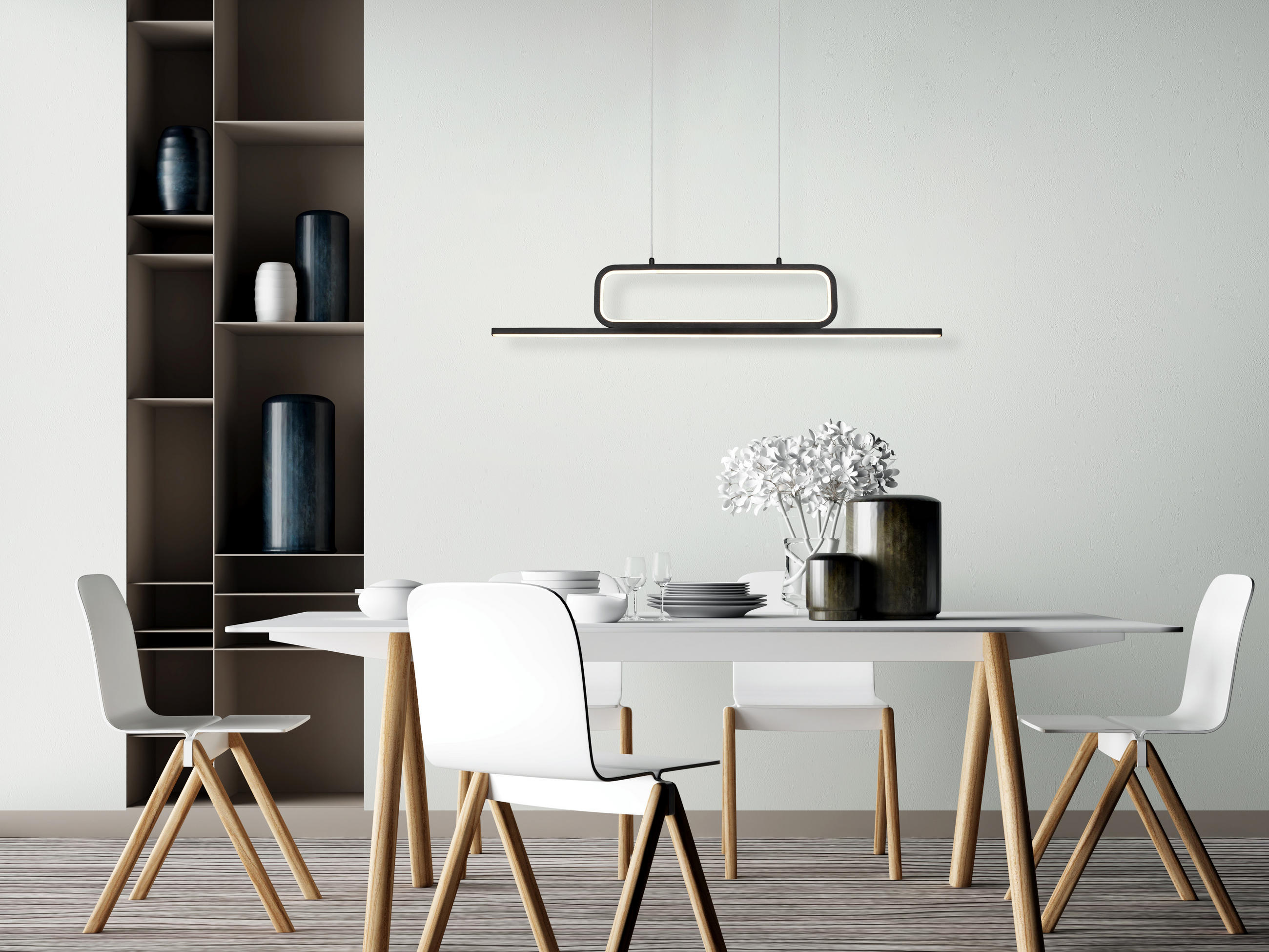 LED-HÄNGELEUCHTE 110/7,5/150 cm    - Schwarz, Design, Metall (110/7,5/150cm) - Trio Leuchten