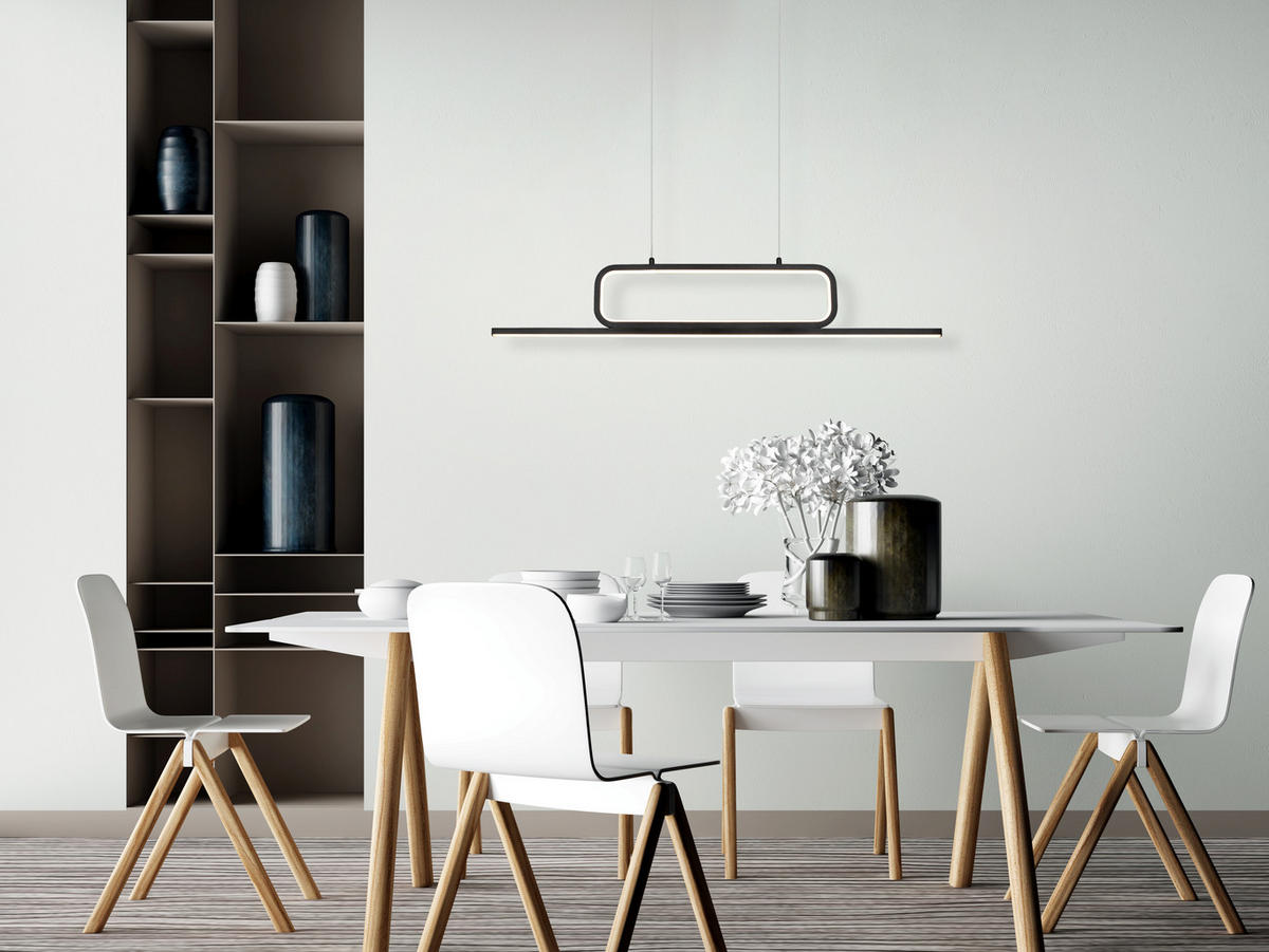 LED-HÄNGELEUCHTE 110/7,5/150 cm    - Schwarz, Design, Metall (110/7,5/150cm) - Trio Leuchten