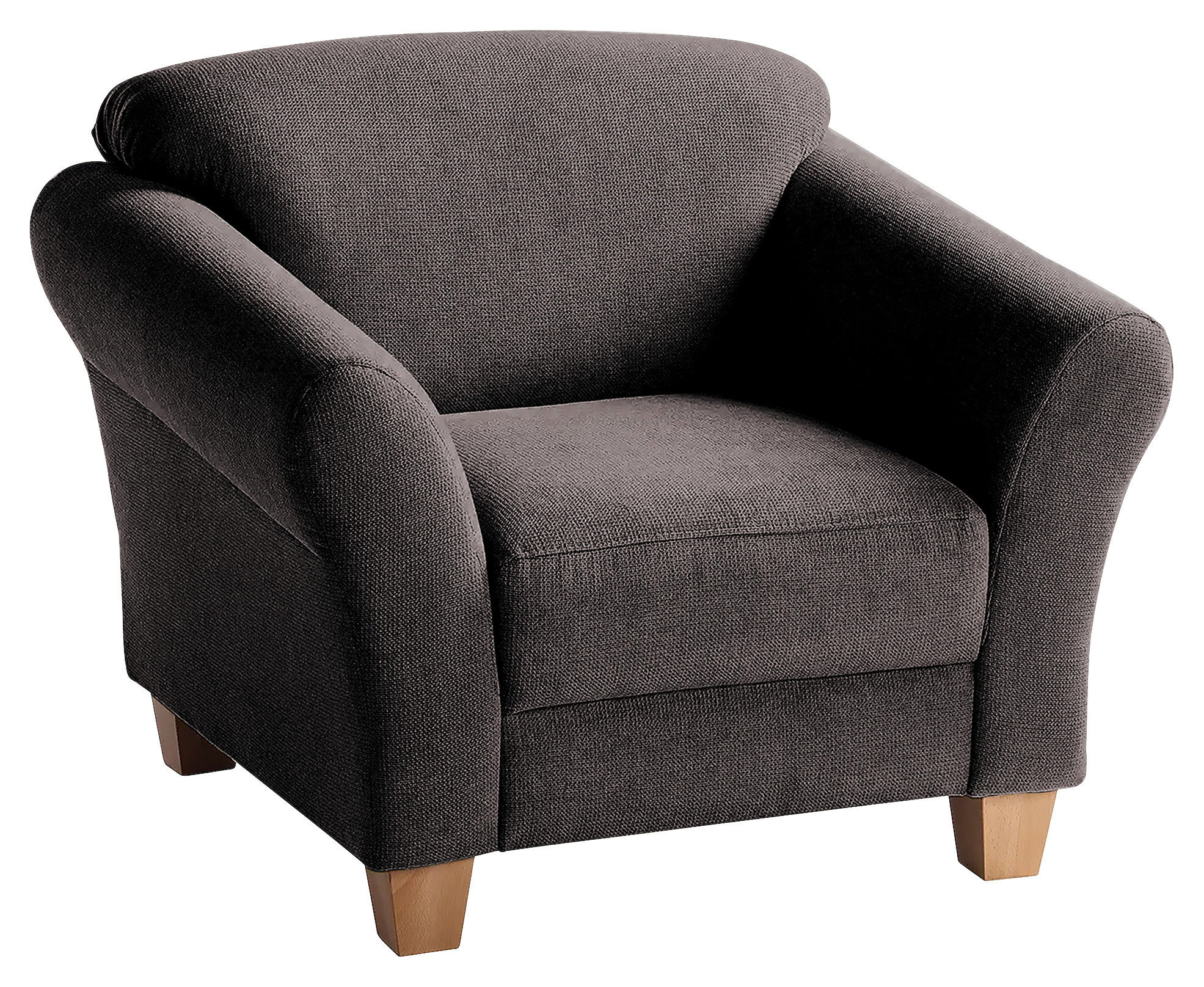 SESSEL in Flachgewebe Dunkelbraun  - Dunkelbraun/Naturfarben, KONVENTIONELL, Holz/Textil (101/84/89cm) - Sit & More
