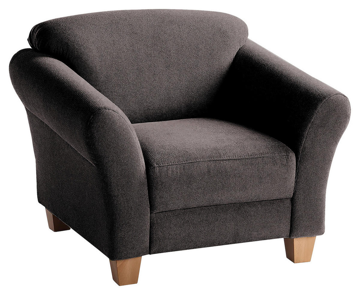 SESSEL in Flachgewebe Dunkelbraun  - Dunkelbraun/Naturfarben, Konventionell, Holz/Textil (101/84/89cm) - Sit & More