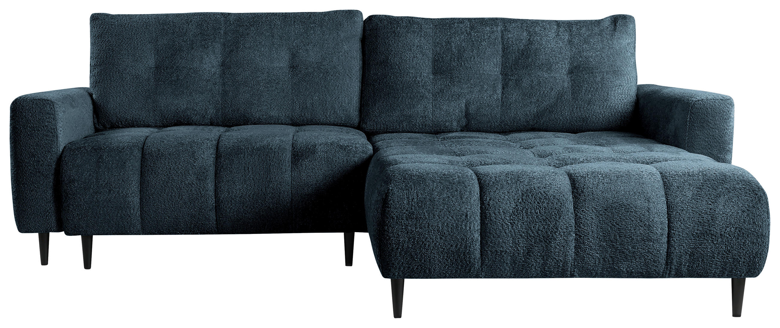 ECKSOFA Blau Chenille  - Blau/Schwarz, KONVENTIONELL, Holz/Textil (266/180cm) - Carryhome