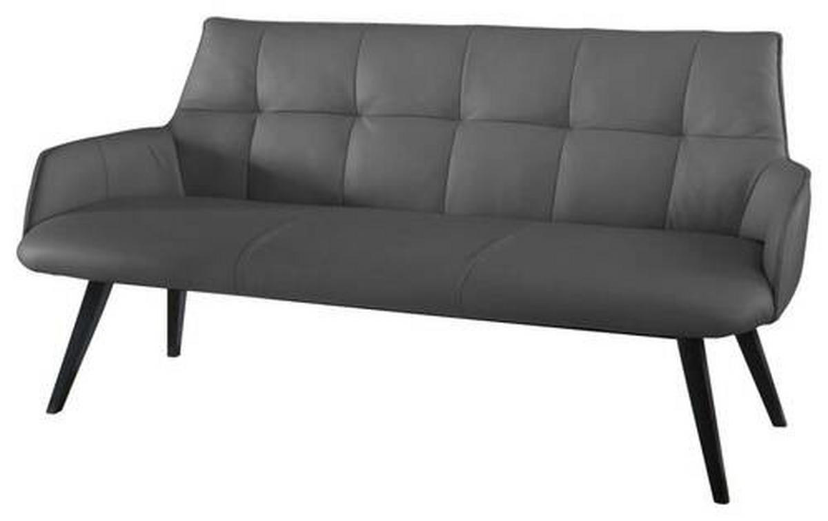 SITZBANK 160/89,5/64 cm  in Anthrazit  - Anthrazit/Schwarz, Design, Leder/Holz (160/89,5/64cm) - Novel