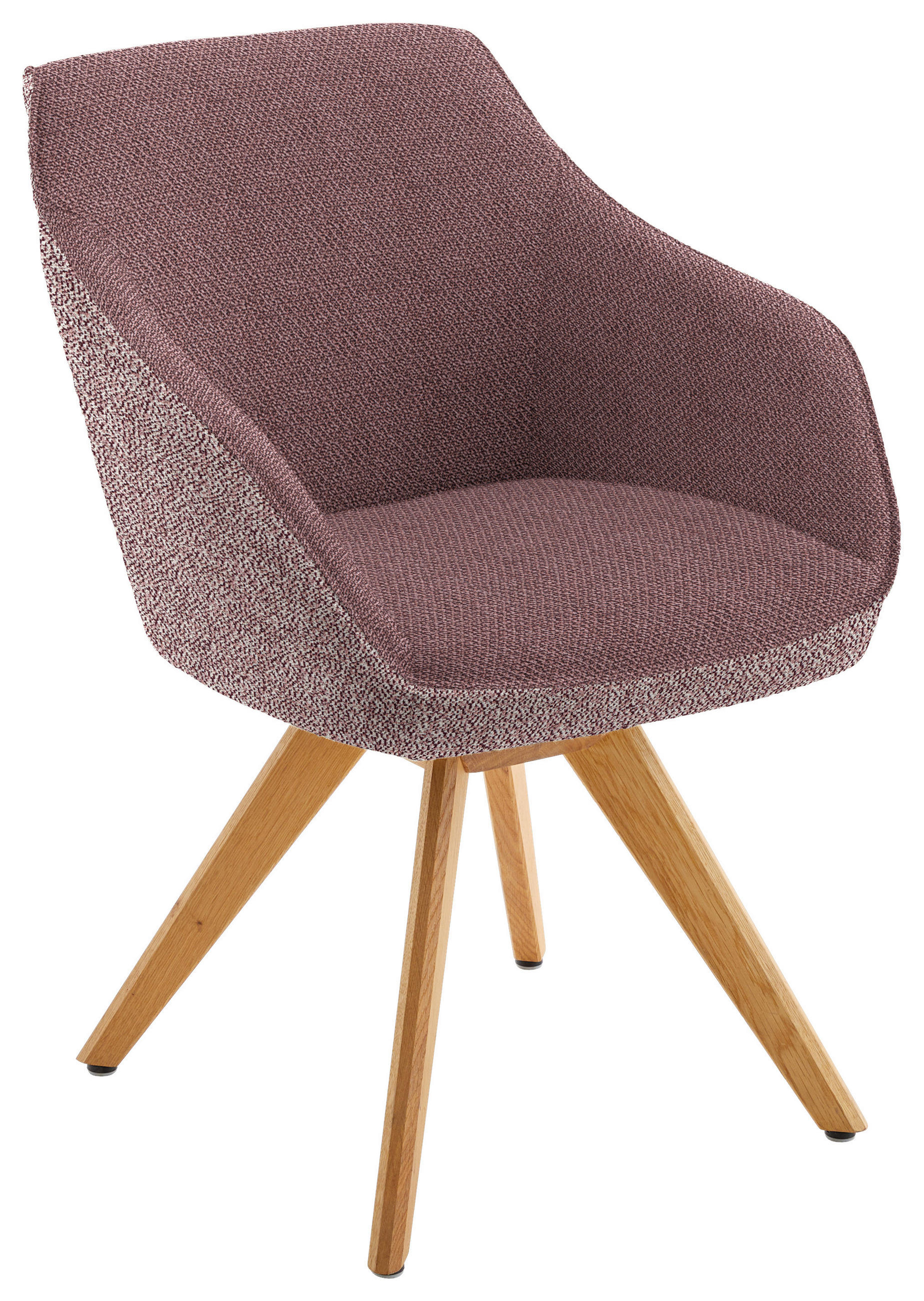 ARMLEHNSTUHL  in Flachgewebe  - Eichefarben/Altrosa, Design, Holz/Textil (60/84/68cm) - Koinor