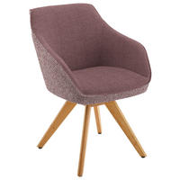 ARMLEHNSTUHL  in Flachgewebe  - Eichefarben/Altrosa, Design, Holz/Textil (60/84/68cm) - Koinor