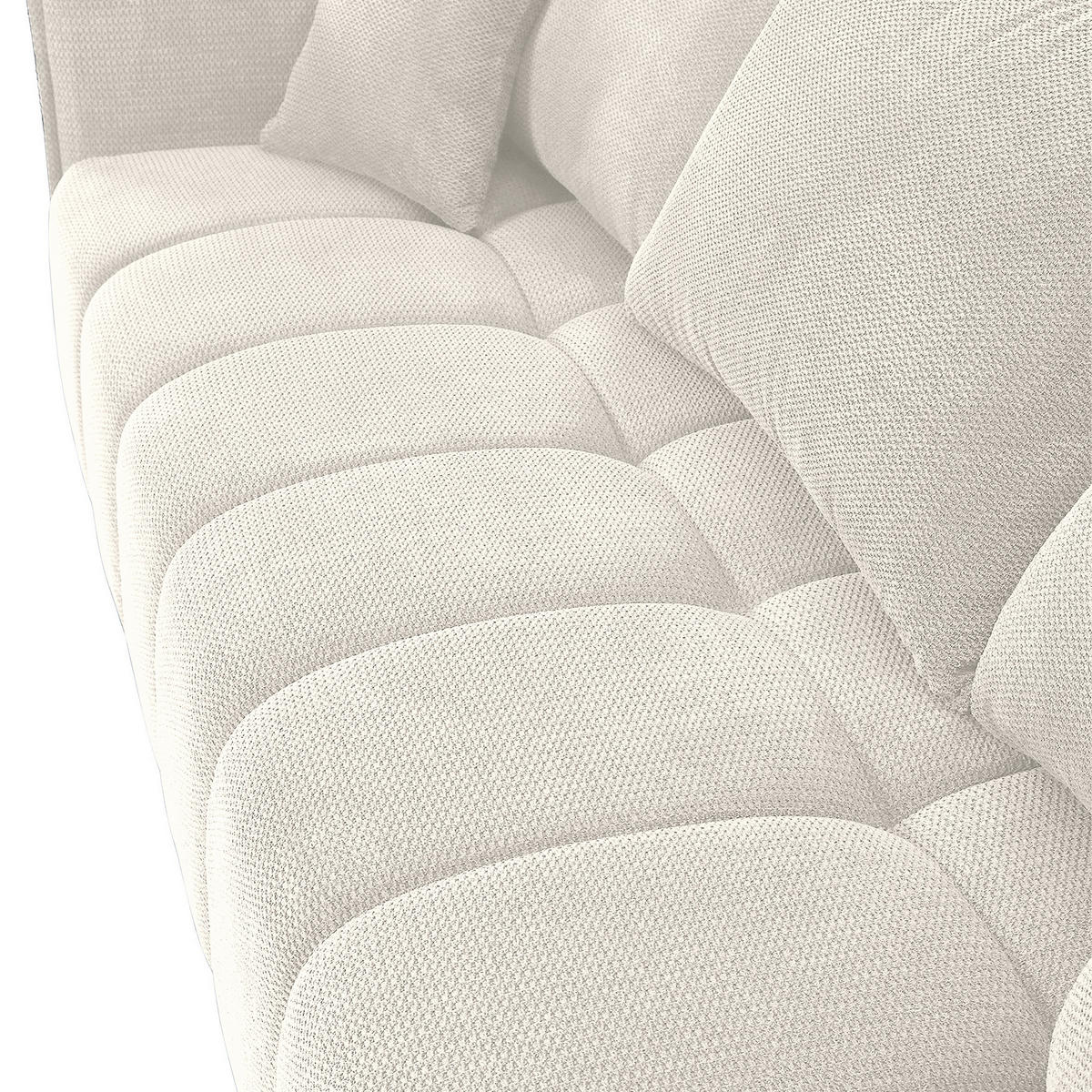 SCHLAFSOFA Plüsch Creme  inkl. Zierkissen, Rückenkissen, Bettkasten, Schlaffunktion, Rücken echt, Liegefläche im Originalstoff  - Creme/Schwarz, KONVENTIONELL, Kunststoff/Textil (200/73/105cm) - Carryhome