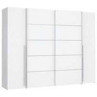 KLEIDERSCHRANK 270/210/61 cm 4-türig Weiß  - Alufarben/Weiß, MODERN, Holzwerkstoff/Kunststoff (270/210/61cm) - MID.YOU