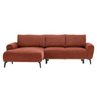ECKSOFA in Webstoff Dunkelorange  - Dunkelorange/Schwarz, Design, Textil/Metall (170/272cm) - Welnova