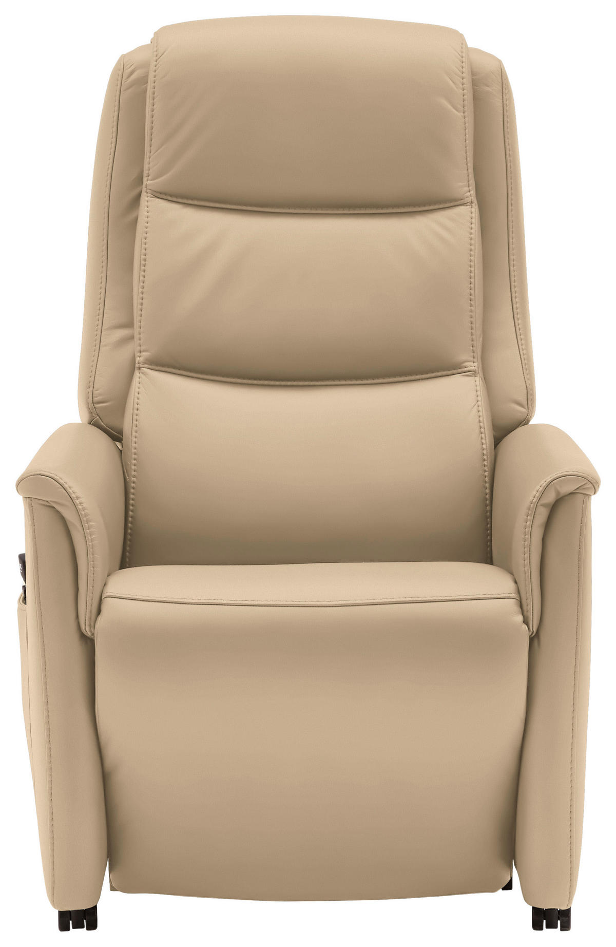 FERNSEHSESSEL Valdera  mit Relaxfunktion, Aufstehhilfe, Rücken echt Echtleder Beige  - Beige/Schwarz, KONVENTIONELL, Leder/Kunststoff (70/107/88cm) - Livetastic