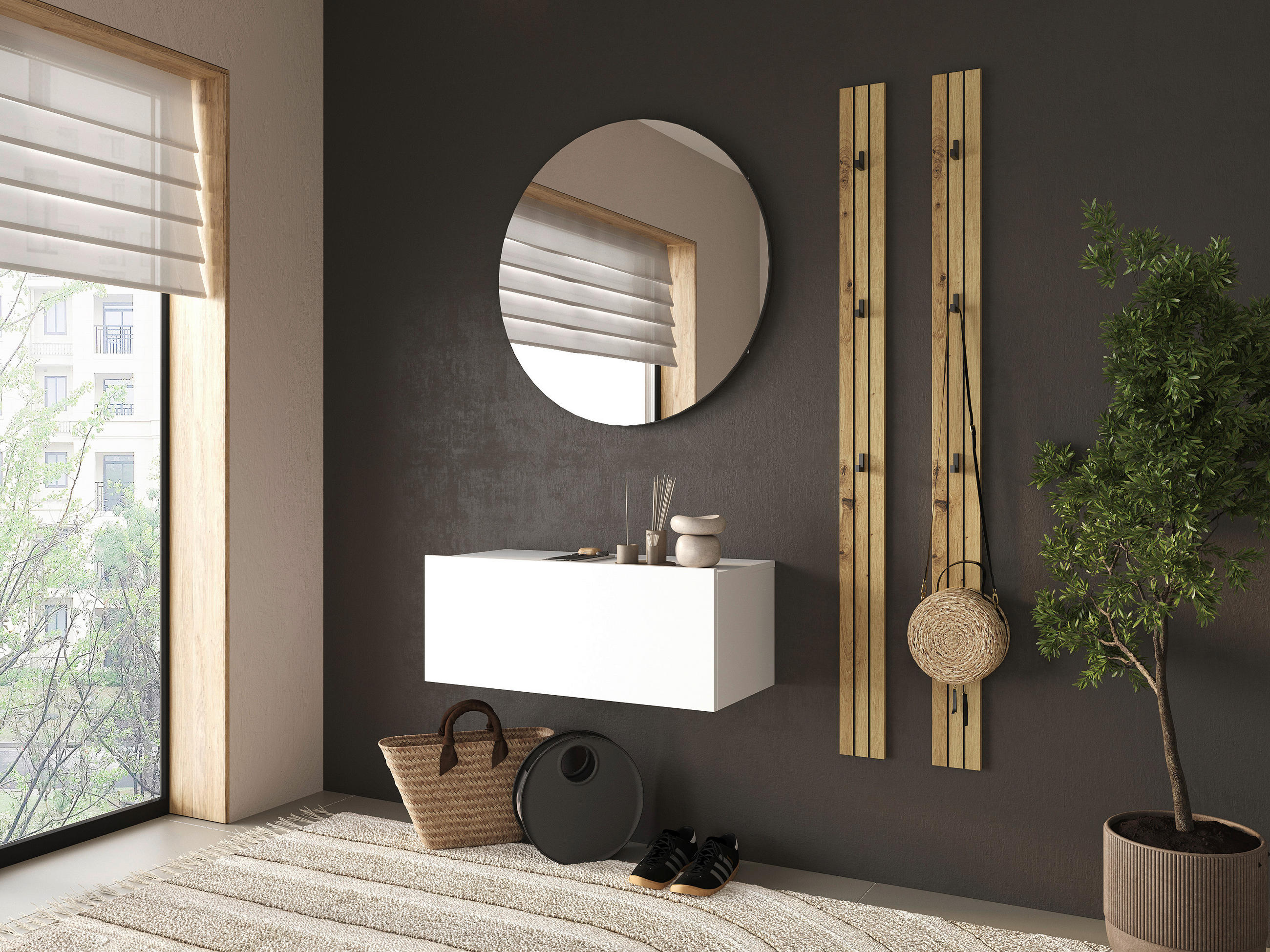 WANDKONSOLE Holzwerkstoff Weiß  - Weiß, MODERN, Holzwerkstoff (80/31,7/36,6cm) - Xora