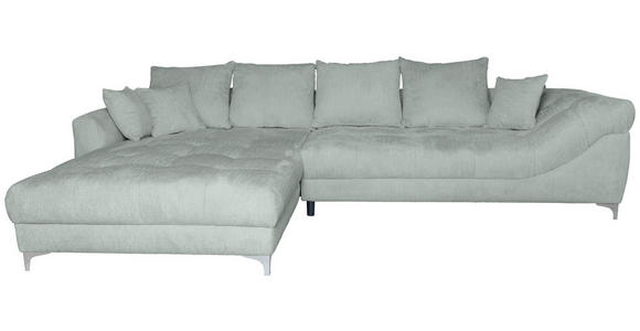 ECKSOFA Grau Chenille Zierkissen, Rückenkissen, Rücken echt  - Chromfarben/Grau, KONVENTIONELL, Textil/Metall (227/329cm) - Carryhome