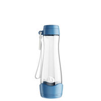 TRINKFLASCHE 0,55 L  - Blau/Transparent, Basics, Glas/Kunststoff (7,3/23,84cm) - BWT