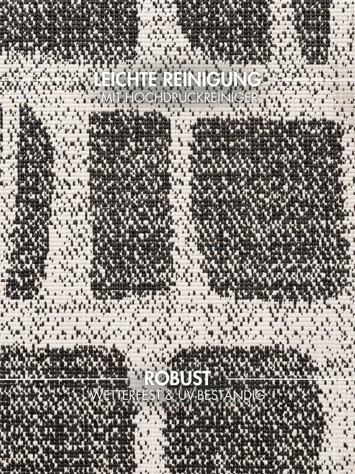 FLACHWEBETEPPICH 160/230 cm Haringey Schwarz, Weiß rechteckig  - Schwarz/Weiß, Design, Kunststoff (160/230cm)