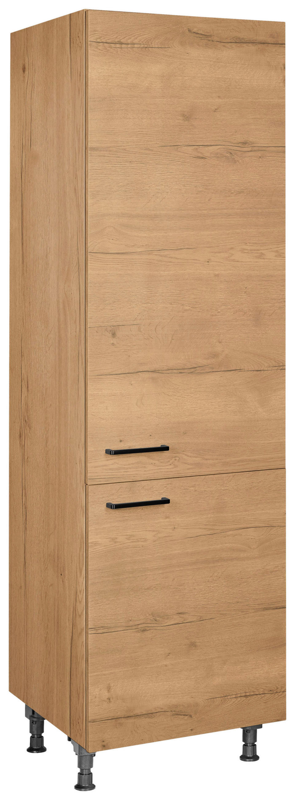 GESCHIRRSCHRANK 60/216,6/58 cm  in Eichefarben  - Eichefarben/Schwarz, MODERN, Holzwerkstoff/Metall (60/216,6/58cm) - Nobilia