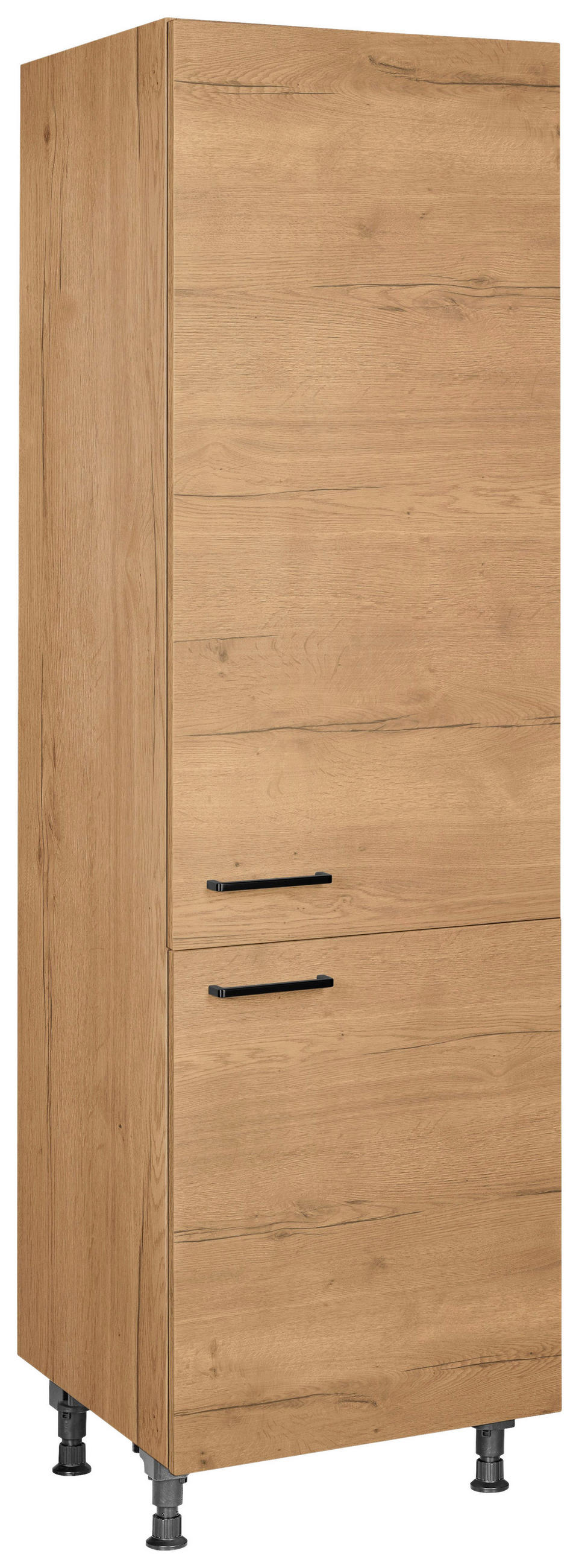 GESCHIRRSCHRANK 60/216,6/58 cm  Eichefarben  - Eichefarben/Schwarz, Modern, Holzwerkstoff/Metall (60/216,6/58cm) - Nobilia