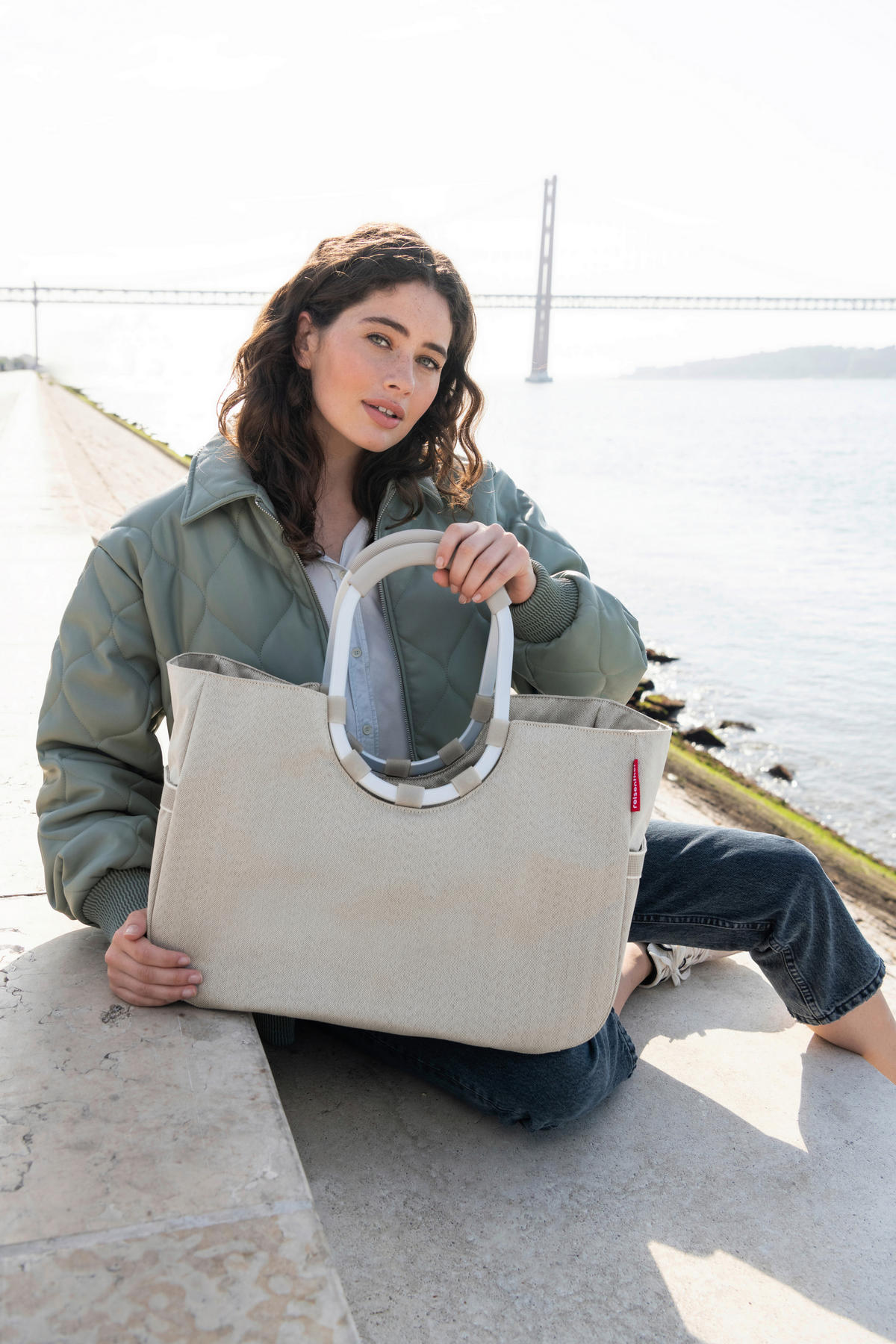 EINKAUFSKORB Herringbone Sand 25 L  - Beige/Roségold, Basics, Kunststoff/Textil (46/34,5/25cm) - Reisenthel
