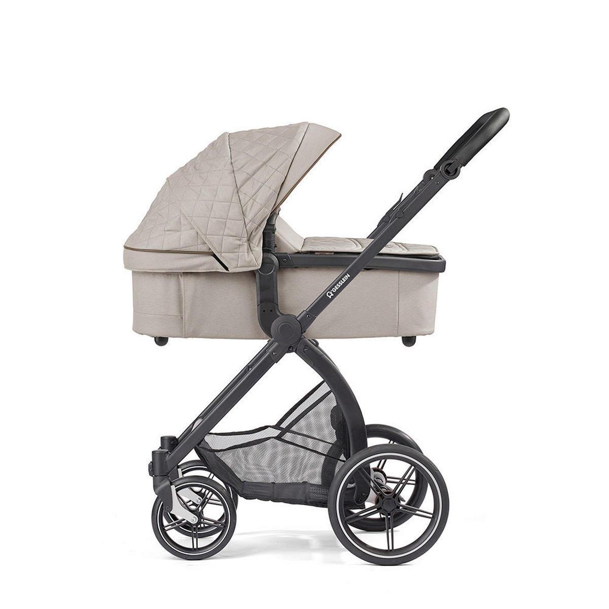 KOMBIKINDERWAGEN  FX4 Swing Set  Steingrau-Schwarz-Tabak  - Hellgrau/Schwarz, Basics, Textil (100/55/130cm) - Gesslein