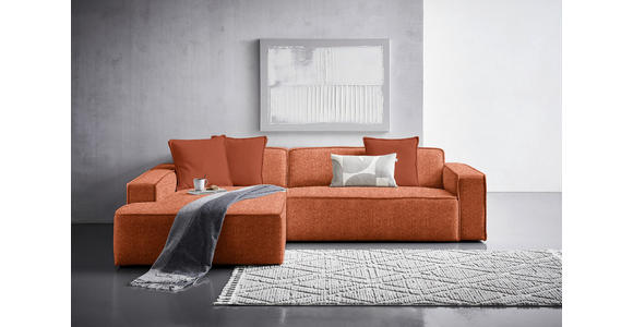 ECKSOFA in Chenille Rostfarben  - Rostfarben/Schwarz, KONVENTIONELL, Kunststoff/Textil (188/280cm) - Carryhome