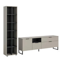 WOHNWAND 2-teilig  in Schwarz, Kaschmir  245/192/41 cm  - Kaschmir/Schwarz, Design, Holzwerkstoff/Kunststoff (245/192/41cm) - Livetastic