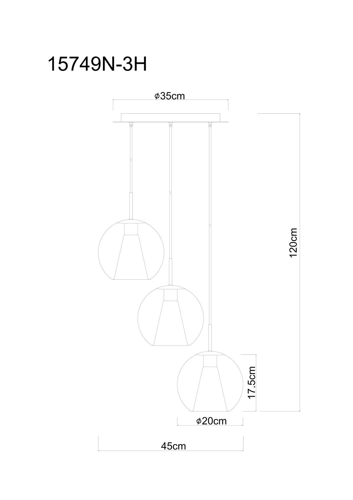 ZÁVĚSNÉ SVÍTIDLO, 45/120 cm  - Basics (45/120cm) - Globo