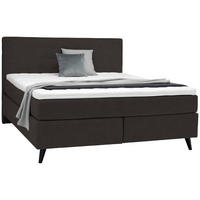 BOXSPRINGBETT 180/200 cm  in Dunkelbraun  - Dunkelbraun/Schwarz, Konventionell, Holz/Textil (180/200cm) - Voleo