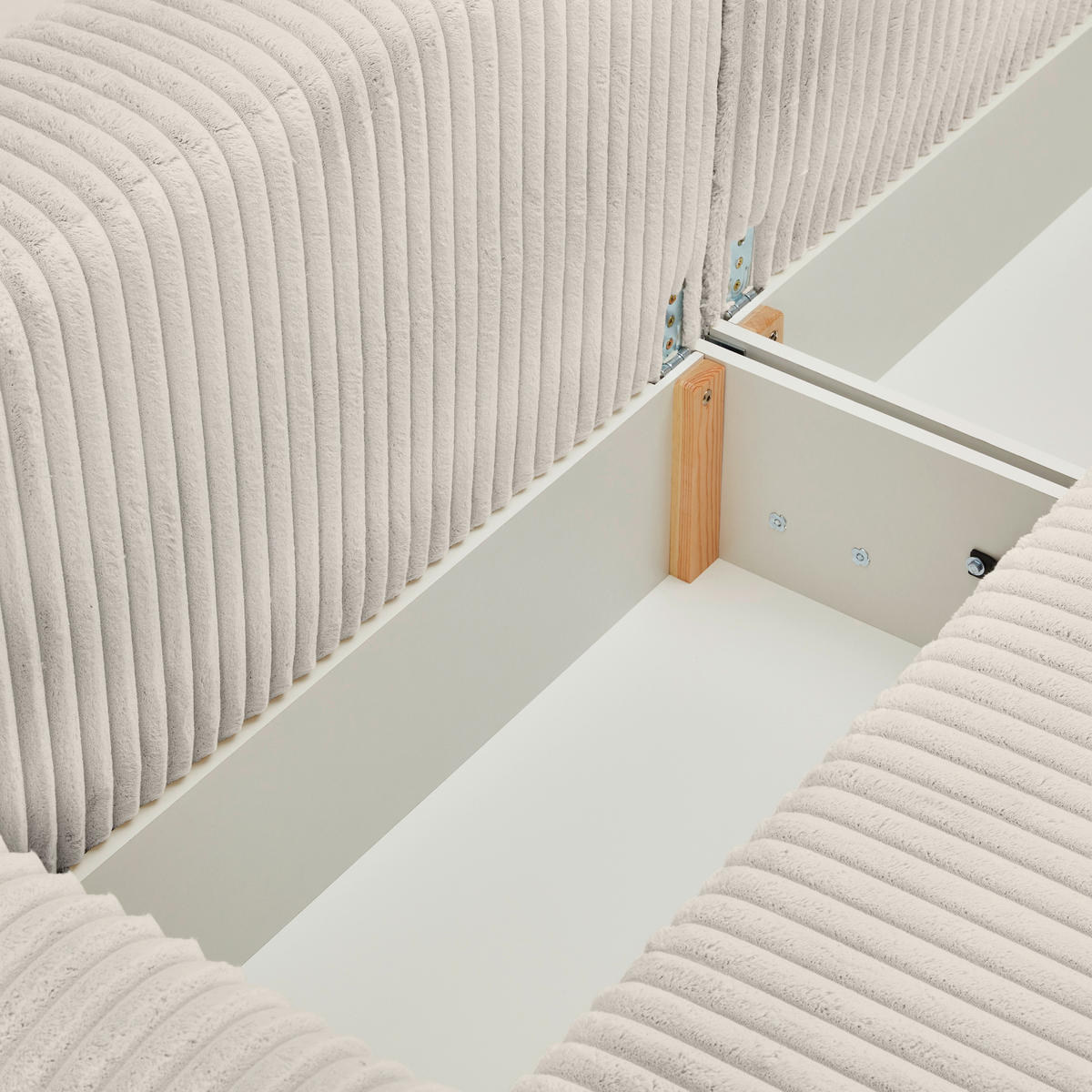 SCHLAFSOFA in Cord, Plüsch Hellgrau  - Hellgrau/Schwarz, Modern, Kunststoff/Textil (240/90/120cm) - Carryhome
