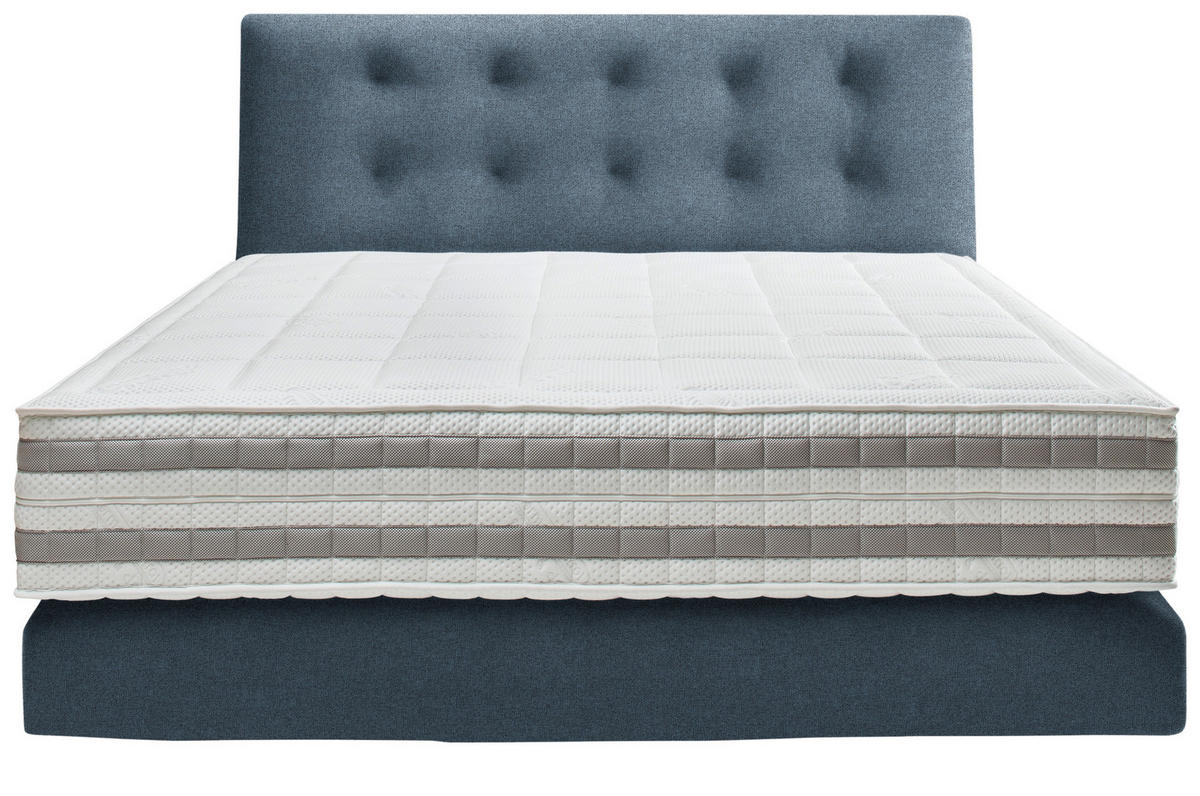BOXSPRINGBETT 160/200 cm  in Blau  - Blau, KONVENTIONELL, Holz/Textil (160/200cm) - Dieter Knoll