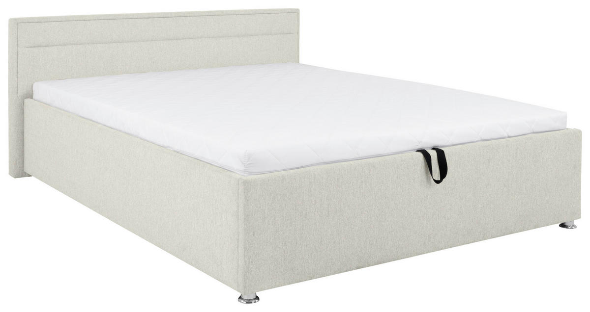 POLSTERBETT Matratze, Lattenrost, Bettkasten 160/200 cm  in Creme  - Creme, MODERN, Holz/Kunststoff (160/200cm) - MID.YOU