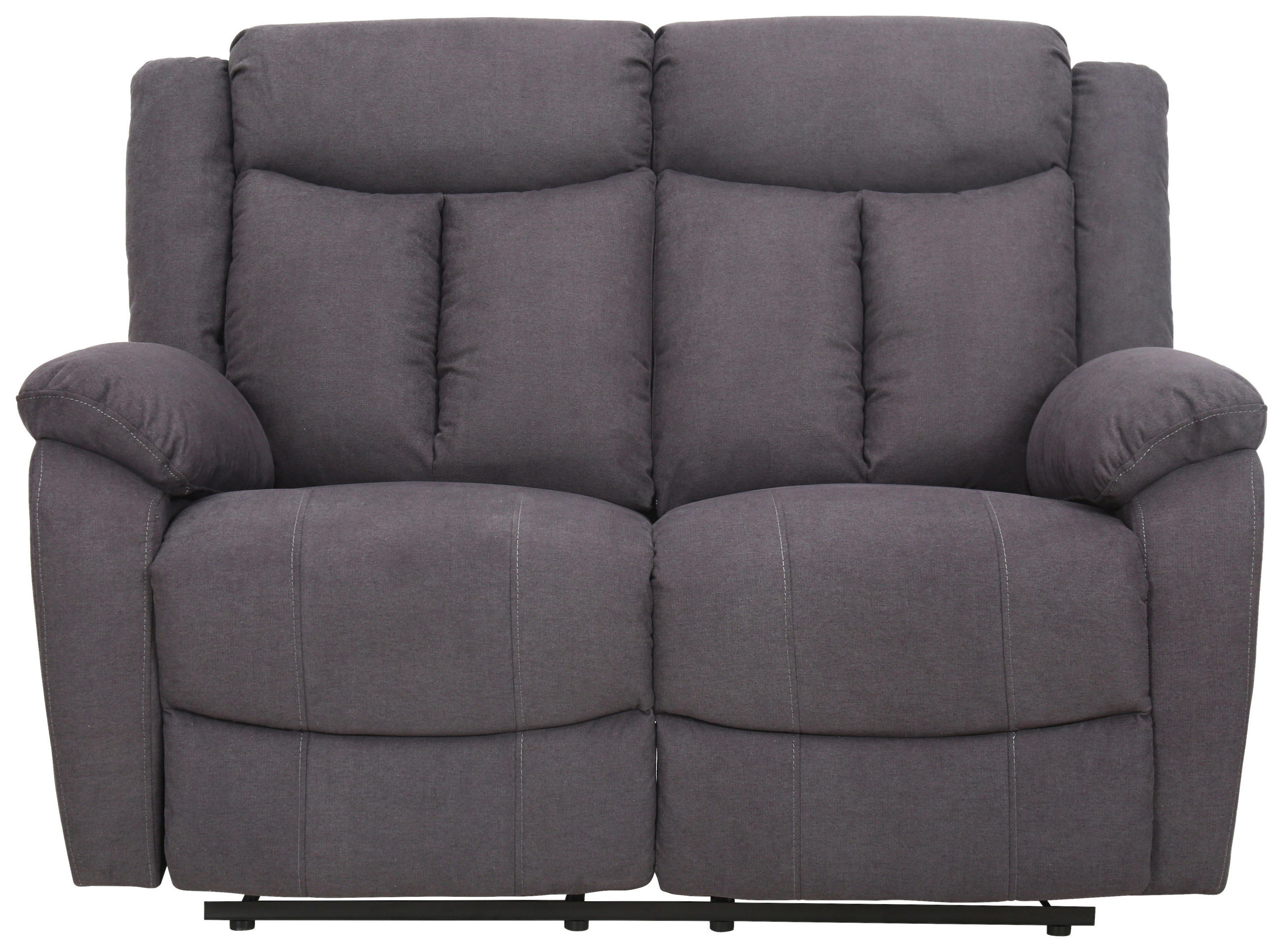 2-Sitzer-Sofa + Relaxfunktion Webstoff Grau  - Schwarz/Grau, KONVENTIONELL, Holz/Kunststoff (138/103/96cm) - P & B